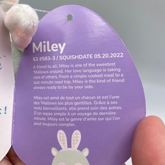 Squishmallow 3.5" Miley Llama Clip Soft Mint Bunny Ears 2023 Easter Plush BNWT - Picture 4 of 5